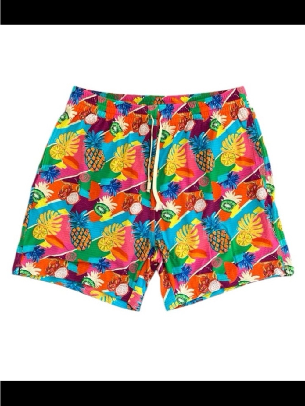 Blackbough Swim Men's Swim Trunks Tropical Fruit Print Size Large